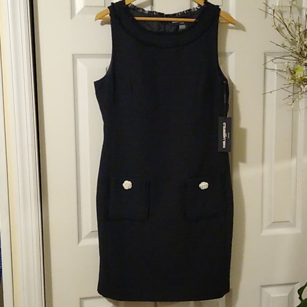 Karl Lagerfeld beautiful tweed black dress